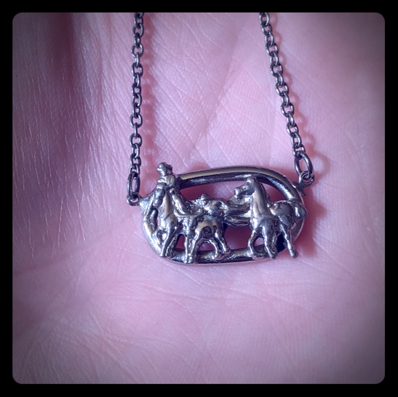 Jewelry - Vintage western rodeo bulldogger necklace